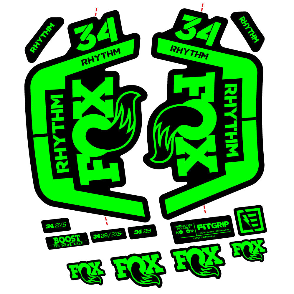 Stickers Fox 34 Rhythm 2019 compatibles Autocollants fourche VTT