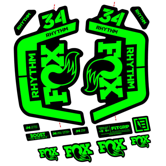 Stickers Fox 34 Rhythm 2019 compatibles Autocollants fourche VTT