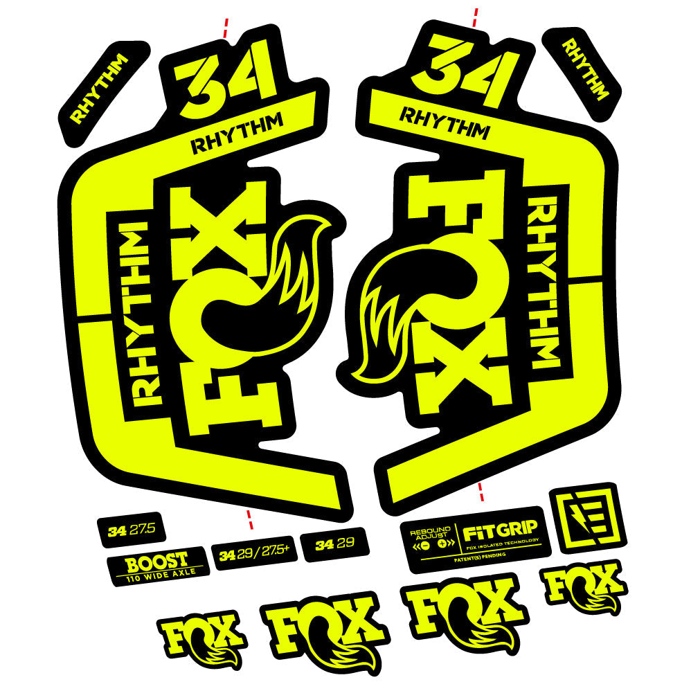 Stickers Fox 34 Rhythm 2019 compatibles Autocollants fourche VTT