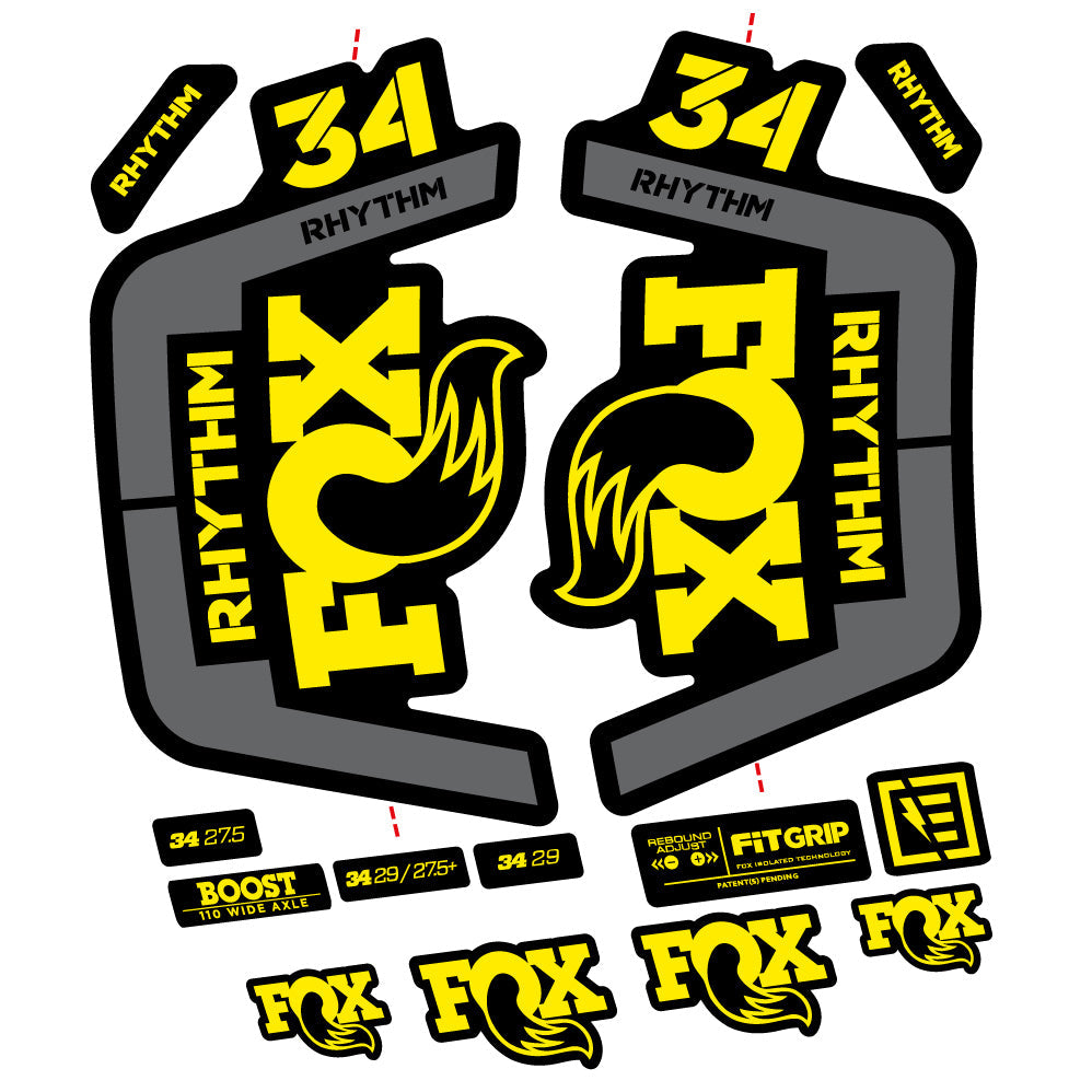 Stickers Fox 34 Rhythm 2019 compatibles Autocollants fourche VTT
