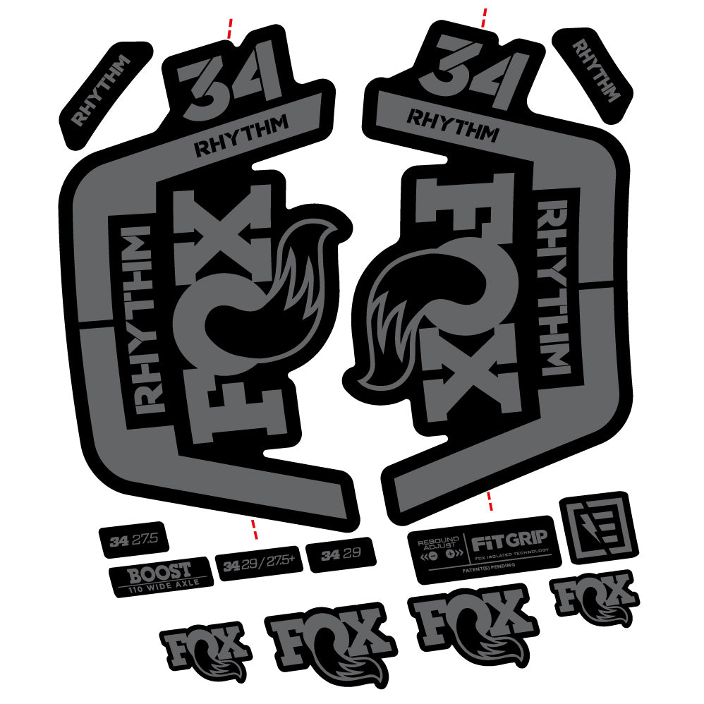 Stickers Fox 34 Rhythm 2019 compatibles Autocollants fourche VTT