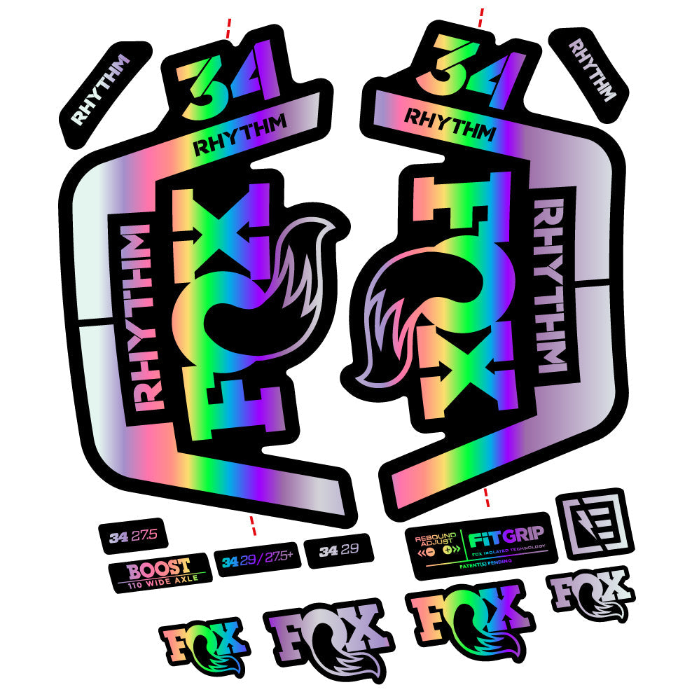 Stickers Fox 34 Rhythm 2019 compatibles Autocollants fourche VTT