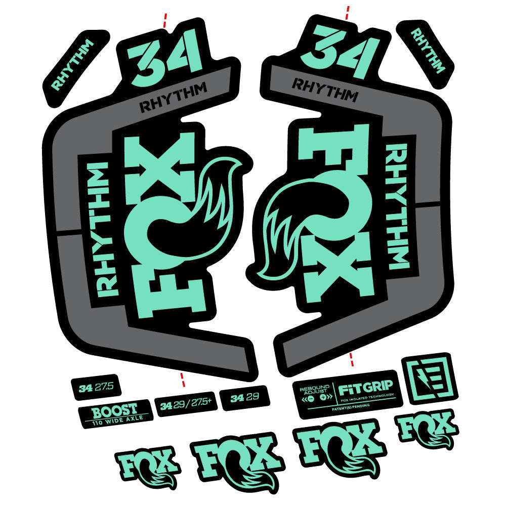 Stickers Fox 34 Rhythm 2019 compatibles Autocollants fourche VTT