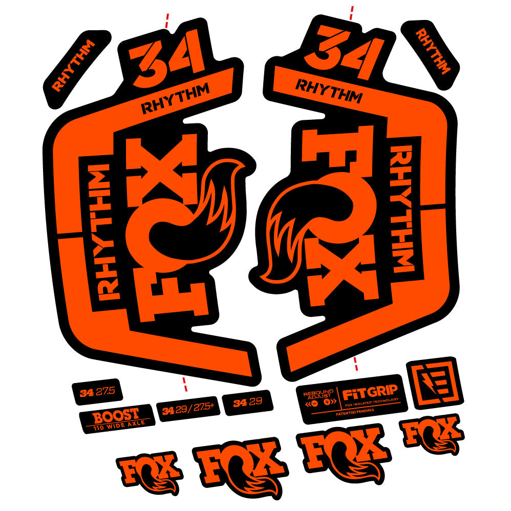 Stickers Fox 34 Rhythm 2019 compatibles Autocollants fourche VTT