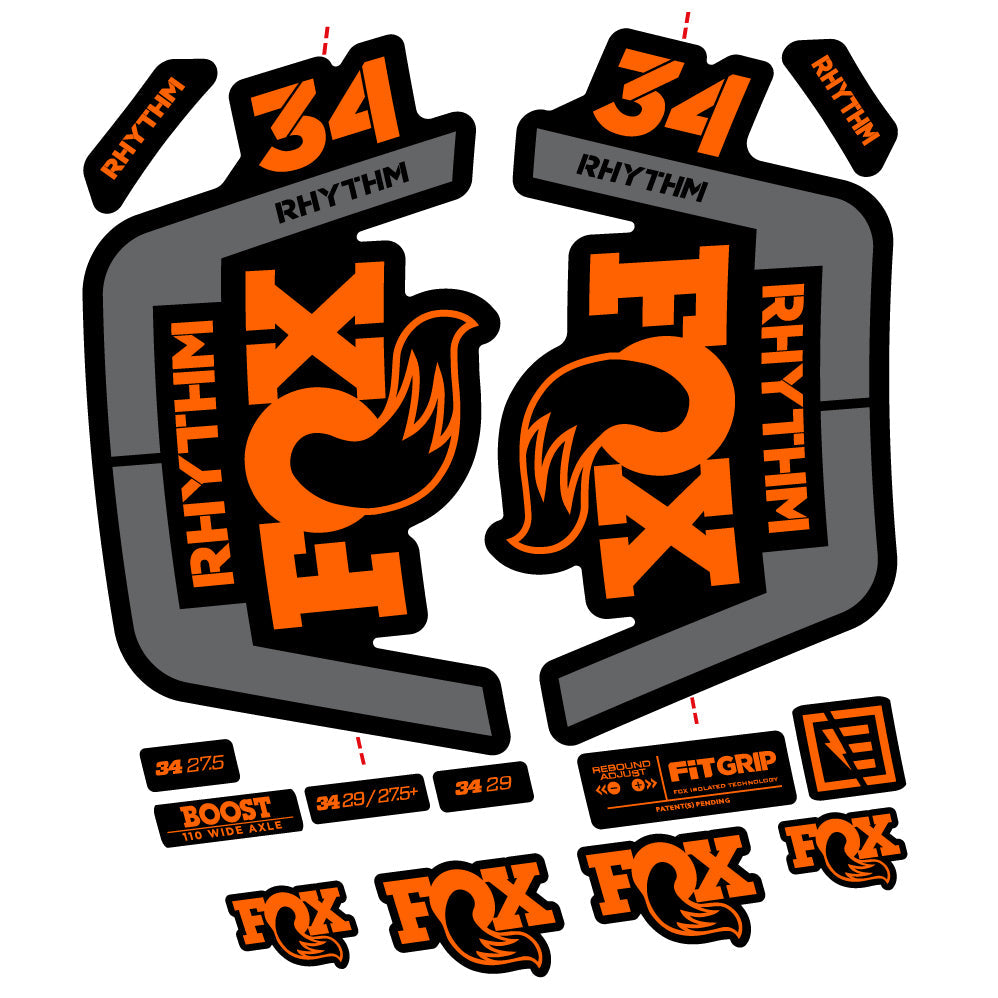 Stickers Fox 34 Rhythm 2019 compatibles Autocollants fourche VTT