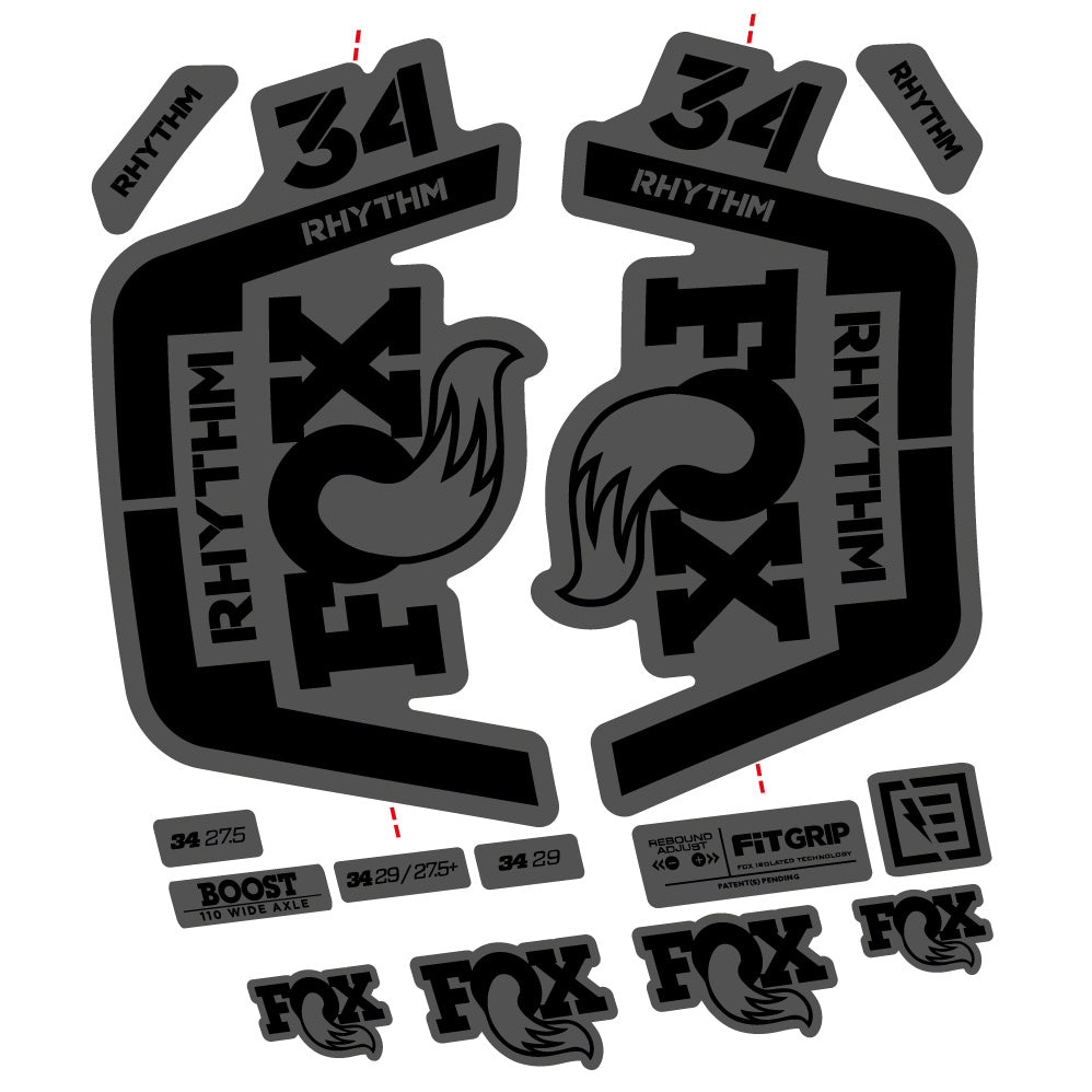 Stickers Fox 34 Rhythm 2019 compatibles Autocollants fourche VTT