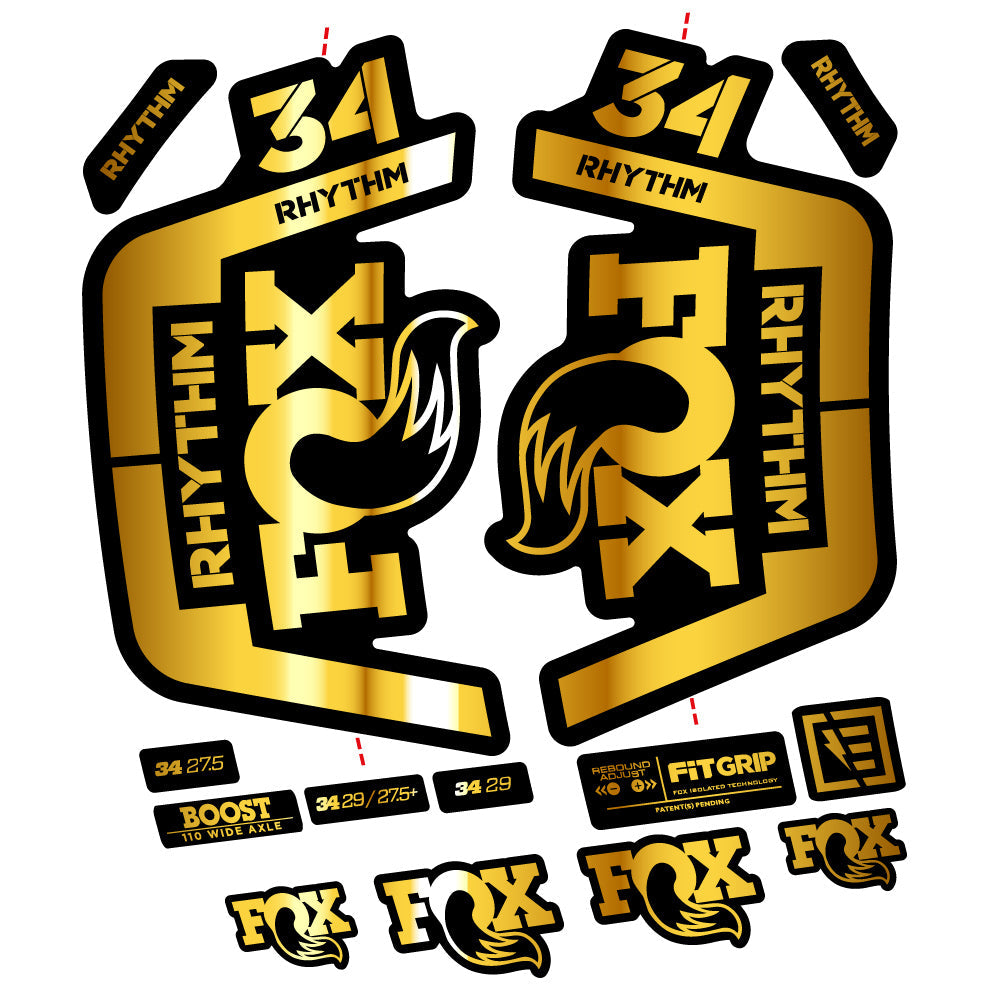 Stickers Fox 34 Rhythm 2019 compatibles Autocollants fourche VTT
