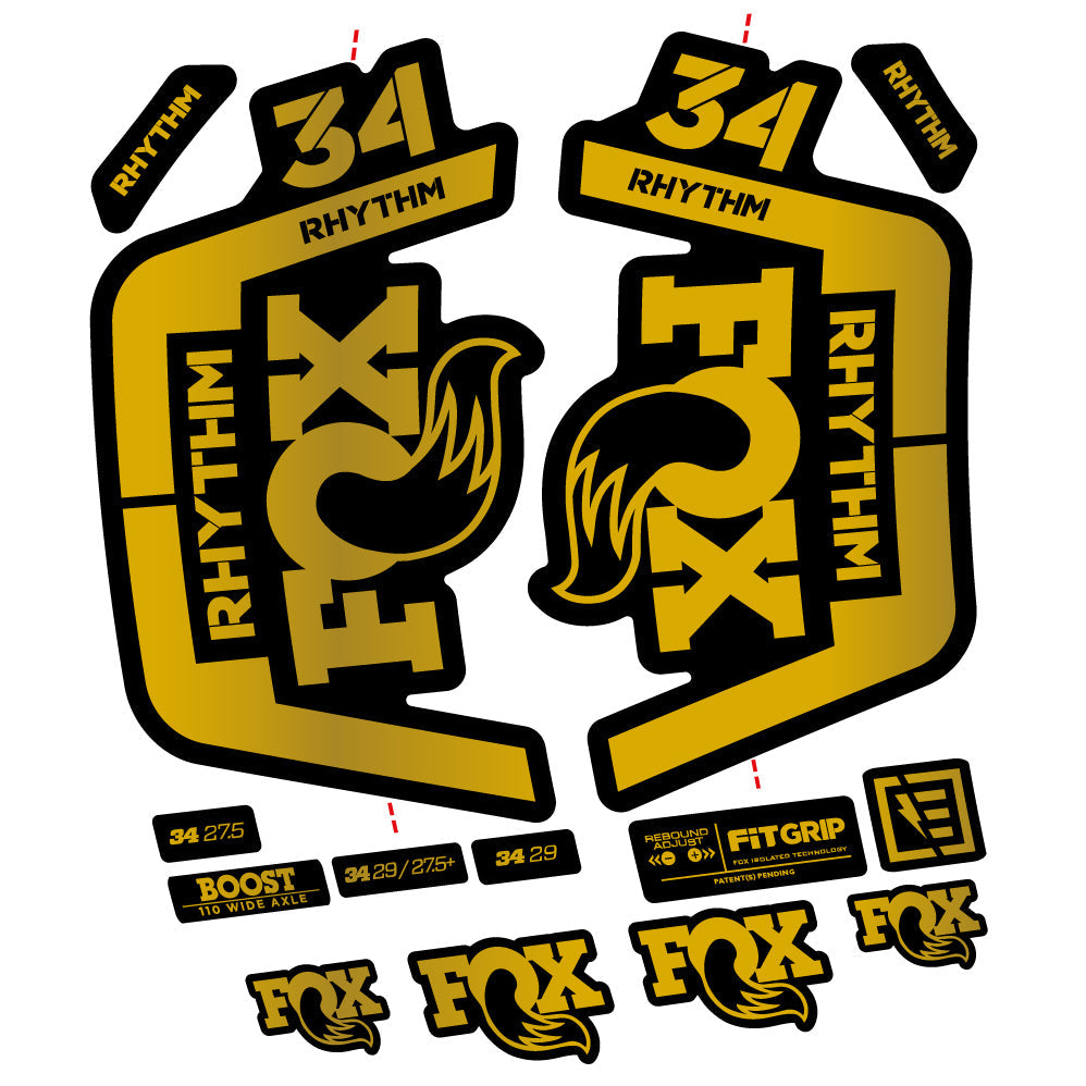 Stickers Fox 34 Rhythm 2019 compatibles Autocollants fourche VTT
