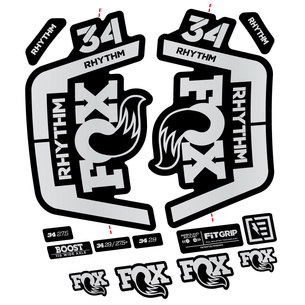 Stickers Fox 34 Rhythm 2019 compatibles Autocollants fourche VTT