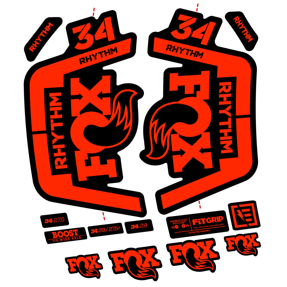 Stickers Fox 34 Rhythm 2019 compatibles Autocollants fourche VTT