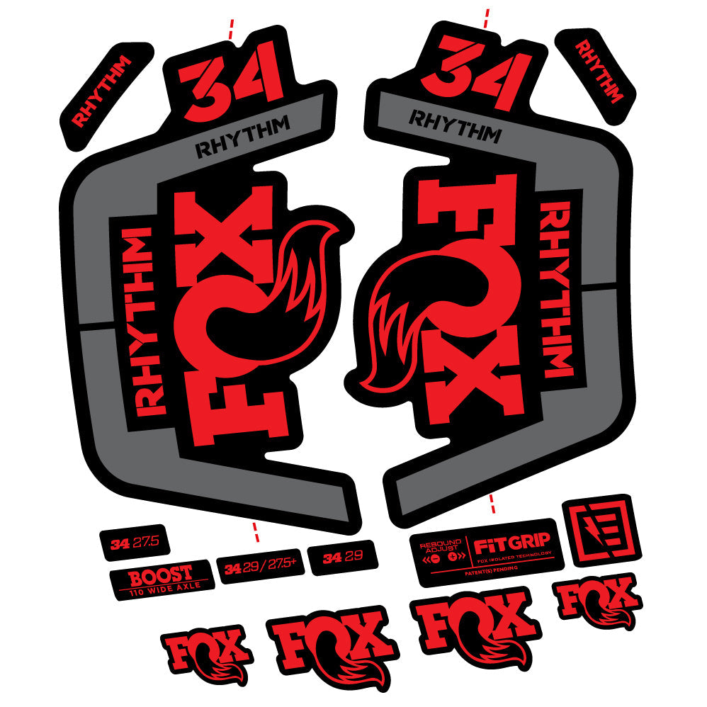 Stickers Fox 34 Rhythm 2019 compatibles Autocollants fourche VTT