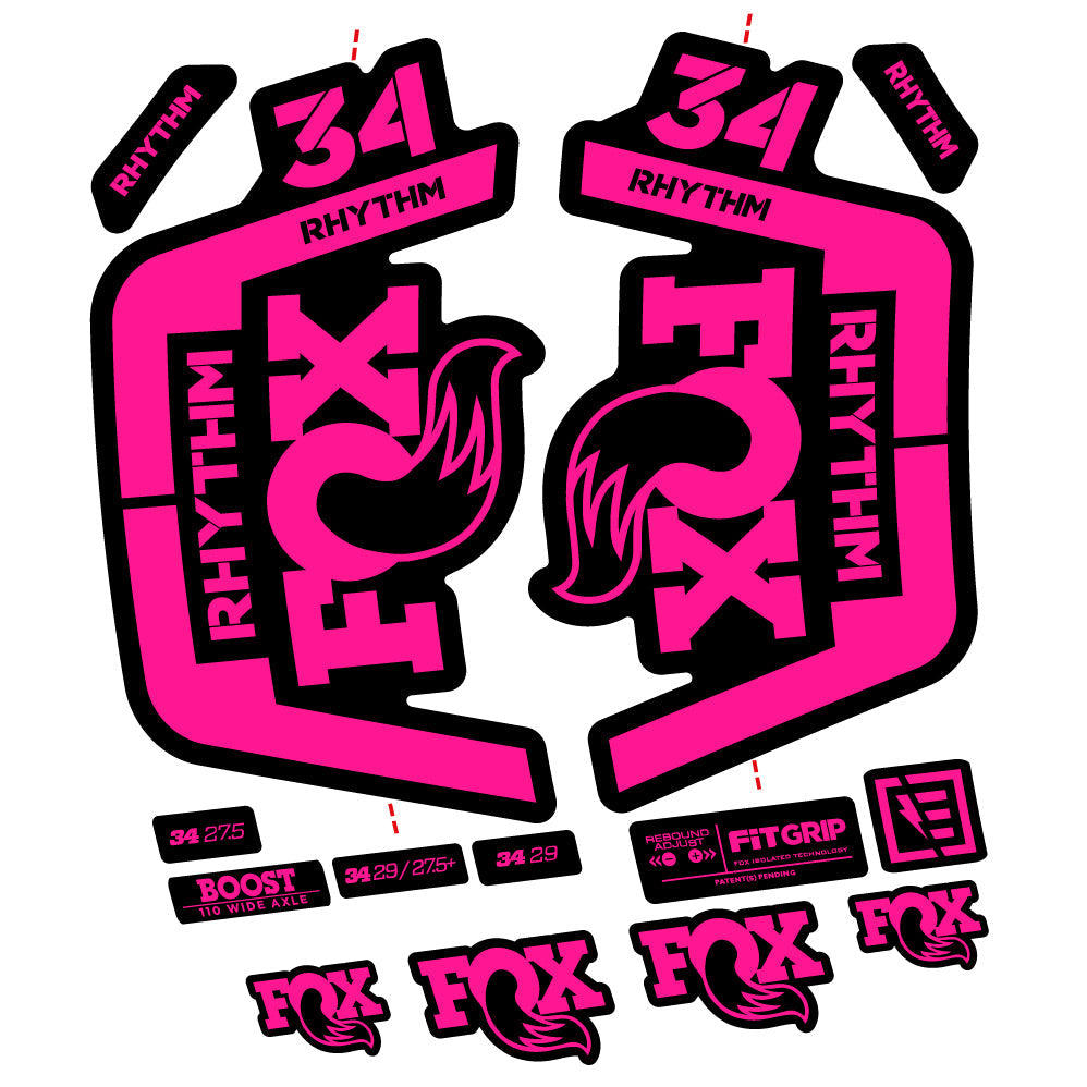 Stickers Fox 34 Rhythm 2019 compatibles Autocollants fourche VTT