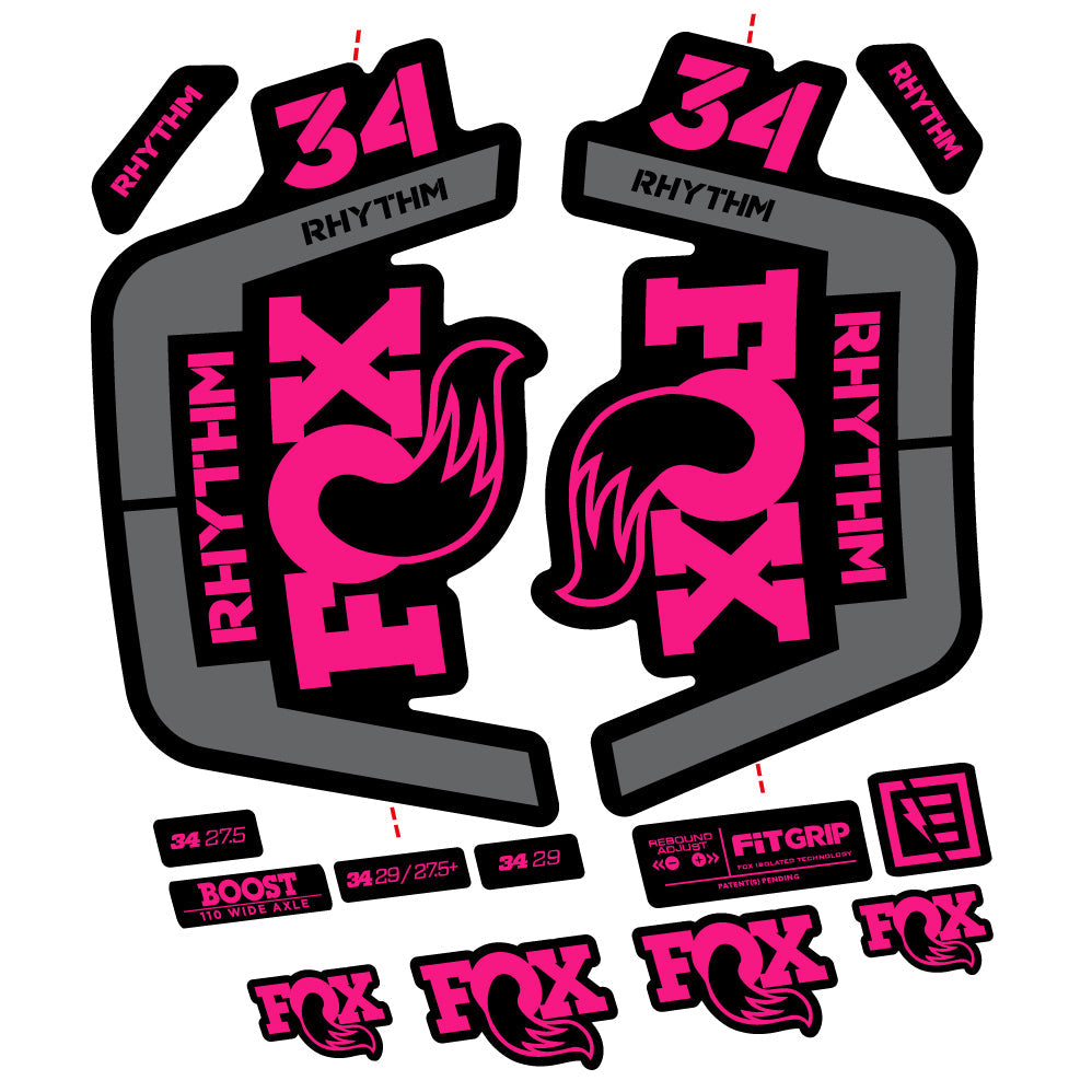 Stickers Fox 34 Rhythm 2019 compatibles Autocollants fourche VTT