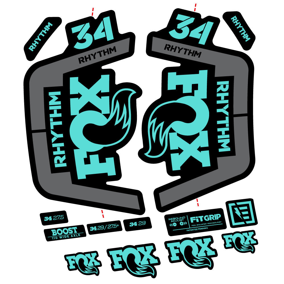 Stickers Fox 34 Rhythm 2019 compatibles Autocollants fourche VTT