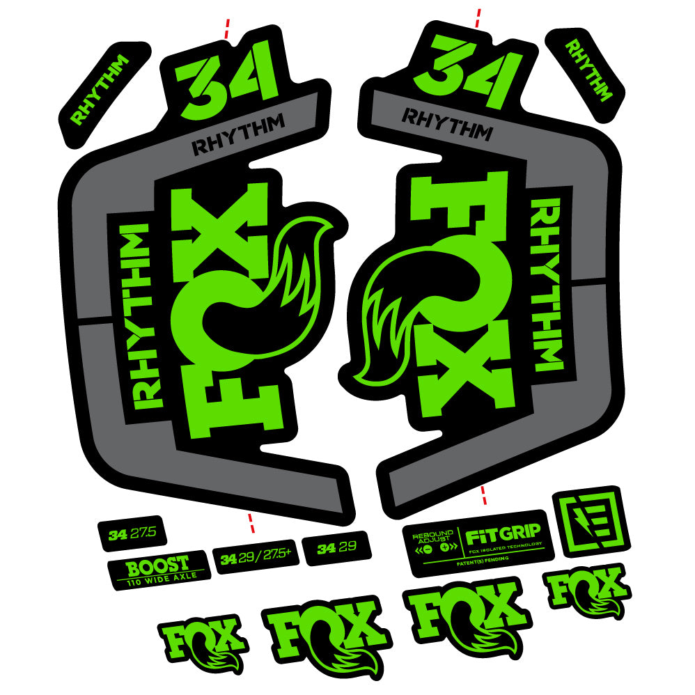 Stickers Fox 34 Rhythm 2019 compatibles Autocollants fourche VTT