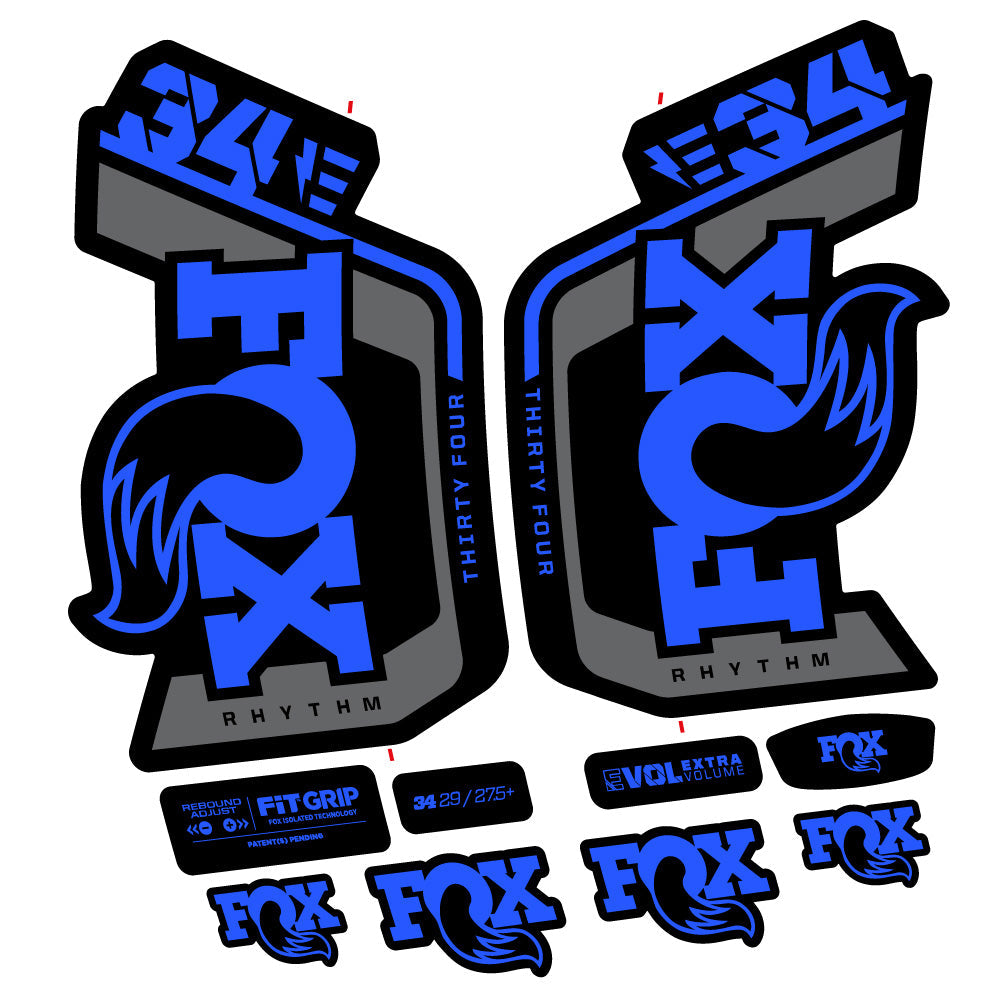 Stickers Fox Factory 34 Rhythm E 2024 compatibles Autocollants fourche VTT 29"