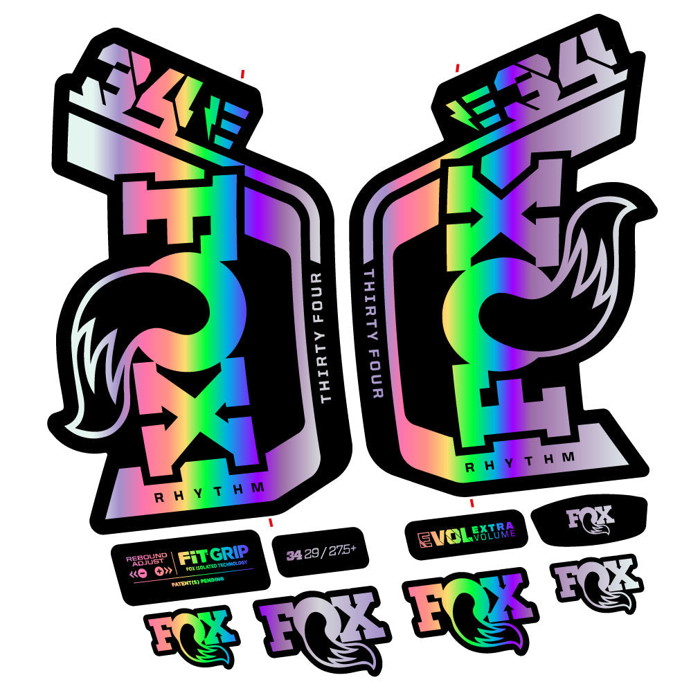 Stickers Fox Factory 34 Rhythm E 2024 compatibles Autocollants fourche VTT 29"
