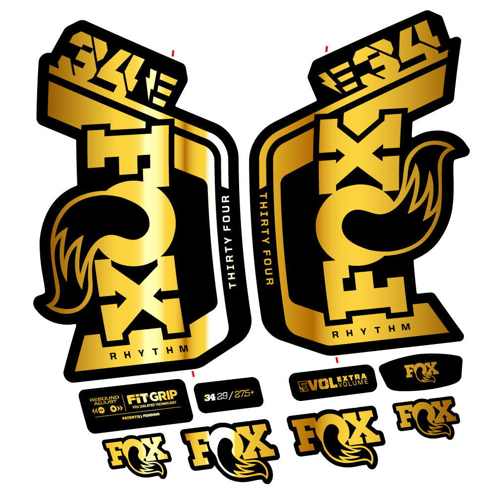 Stickers Fox Factory 34 Rhythm E 2024 compatibles Autocollants fourche VTT 29"
