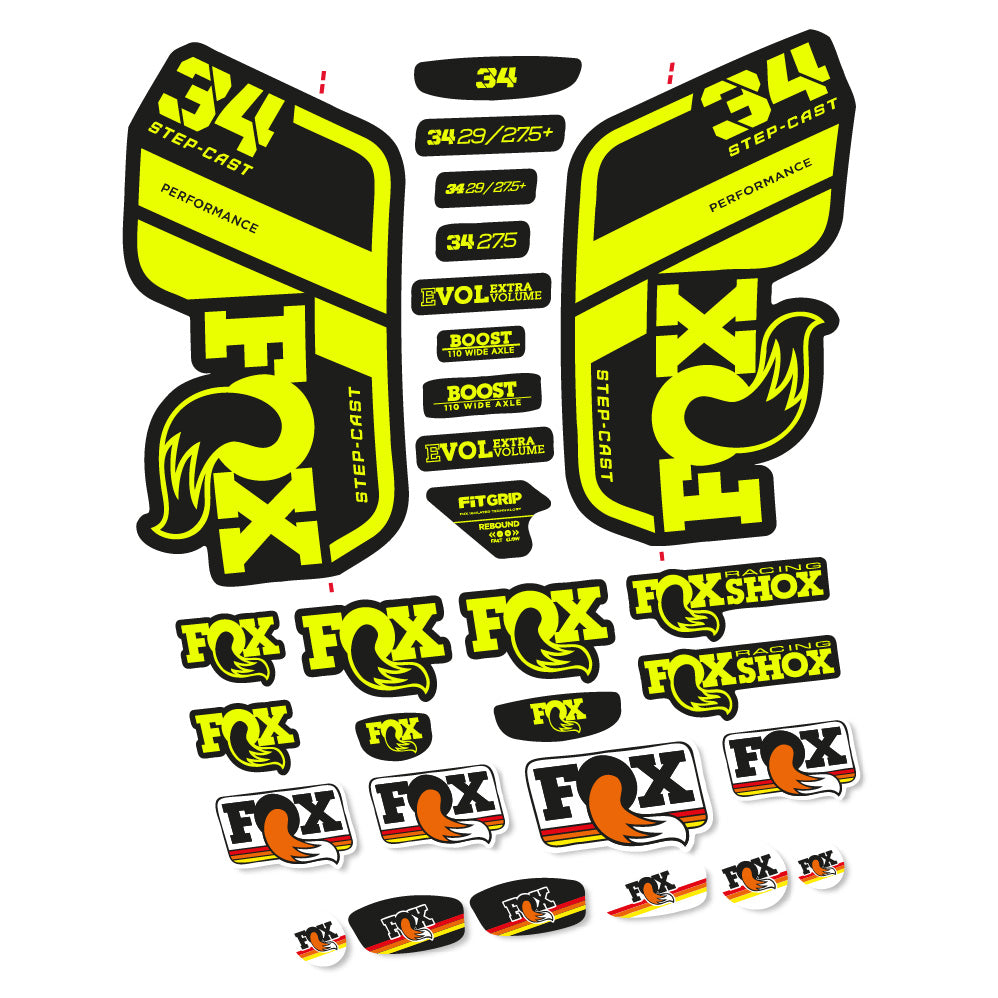 Stickers Fox 34 Performance SC 2021 compatibles Autocollants fourche VTT 29"