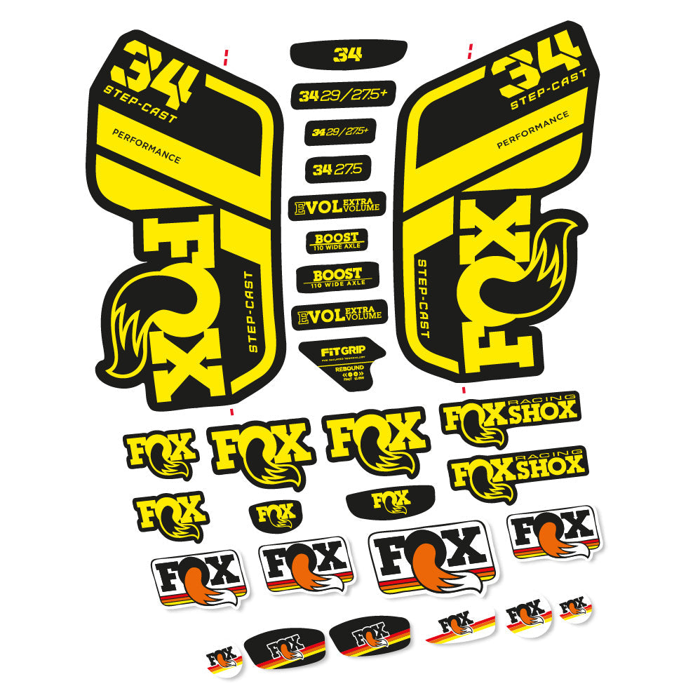 Stickers Fox 34 Performance SC 2021 compatibles Autocollants fourche VTT 29"