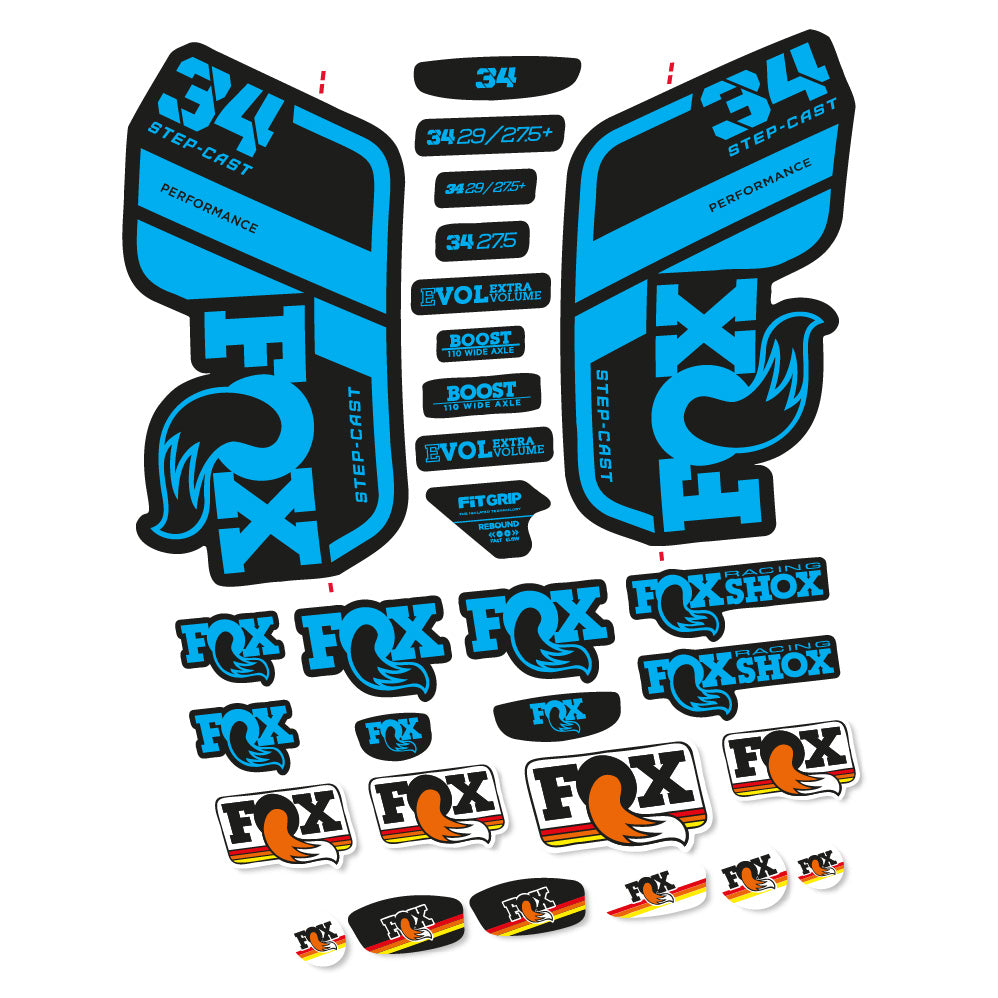 Stickers Fox 34 Performance SC 2021 compatibles Autocollants fourche VTT 29"