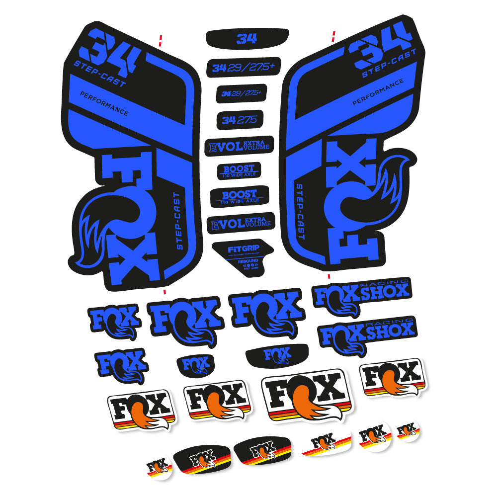 Stickers Fox 34 Performance SC 2021 compatibles - Autocollants fourche VTT
