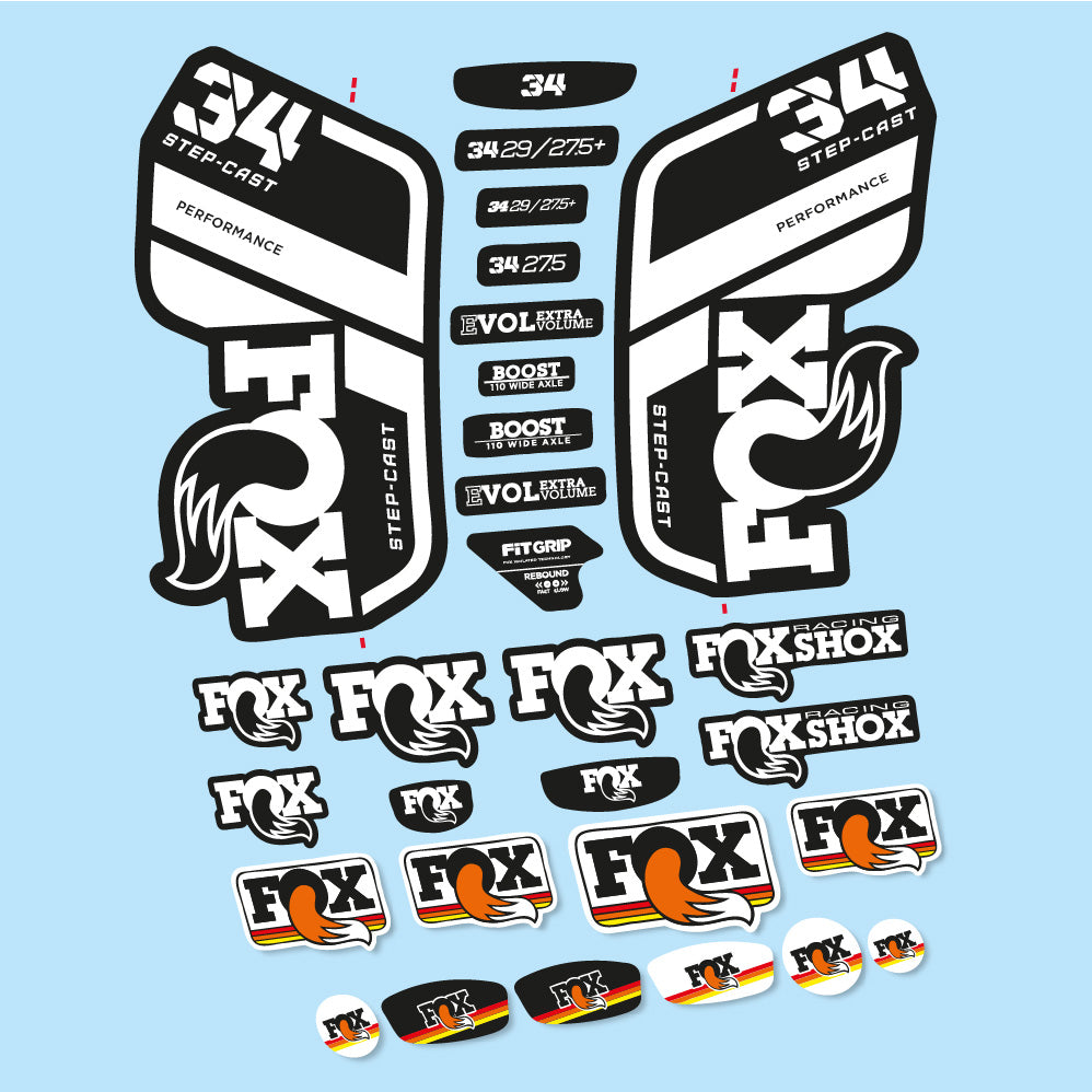 Stickers Fox 34 Performance SC 2021 compatibles Autocollants fourche VTT 29"