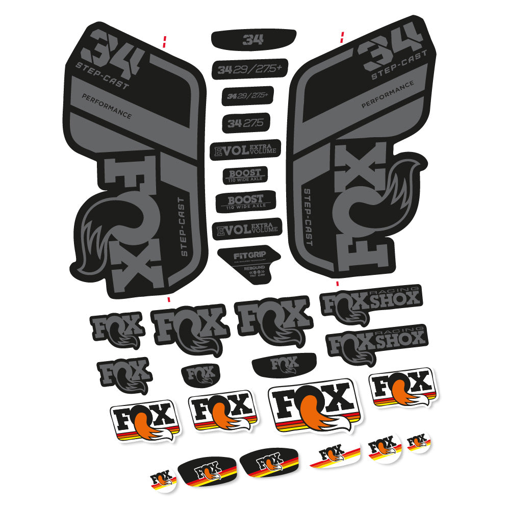 Stickers Fox 34 Performance SC 2021 compatibles - Autocollants fourche VTT