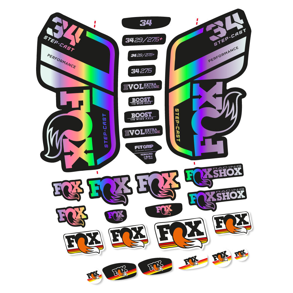 Stickers Fox 34 Performance SC 2021 compatibles - Autocollants fourche VTT