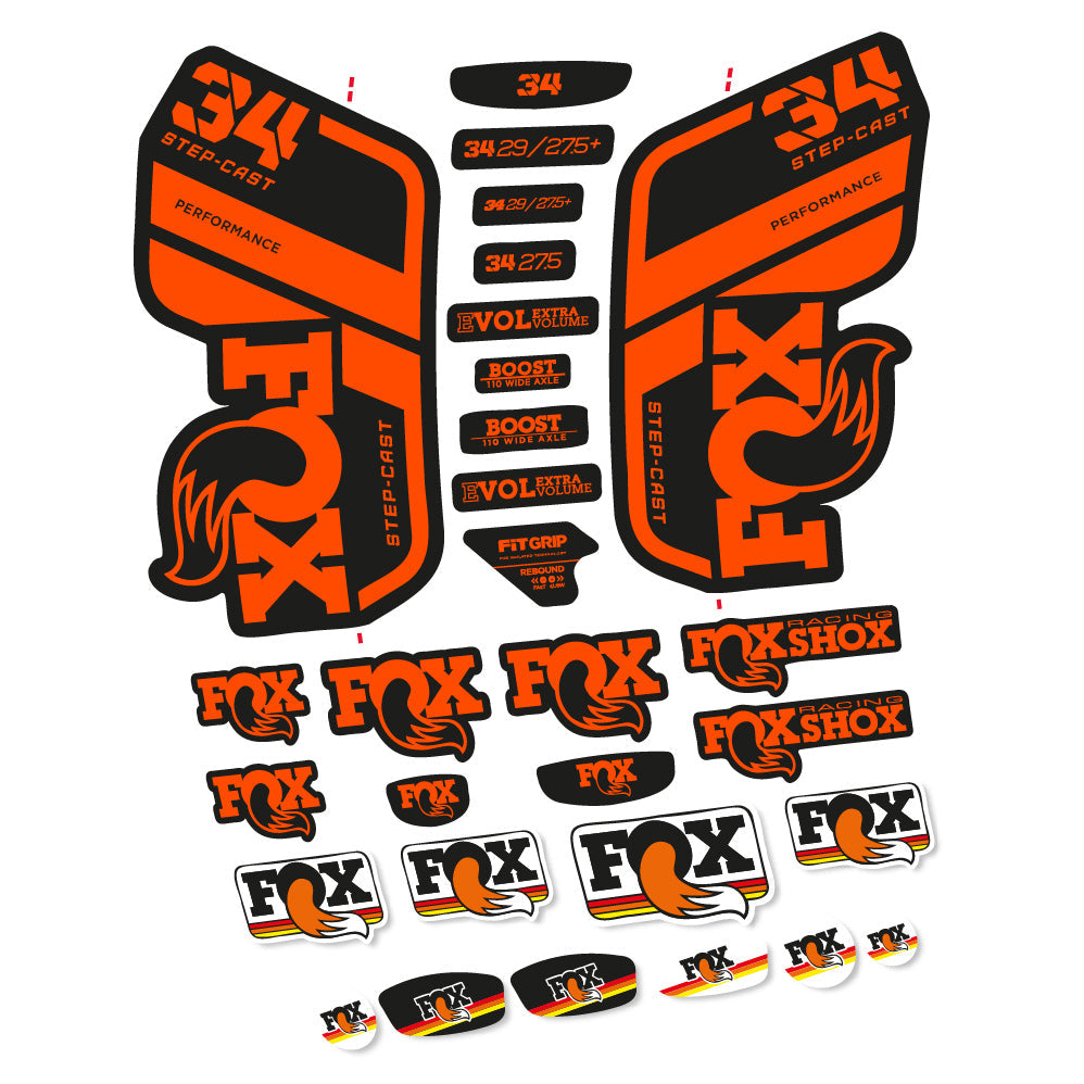 Stickers Fox 34 Performance SC 2021 compatibles - Autocollants fourche VTT