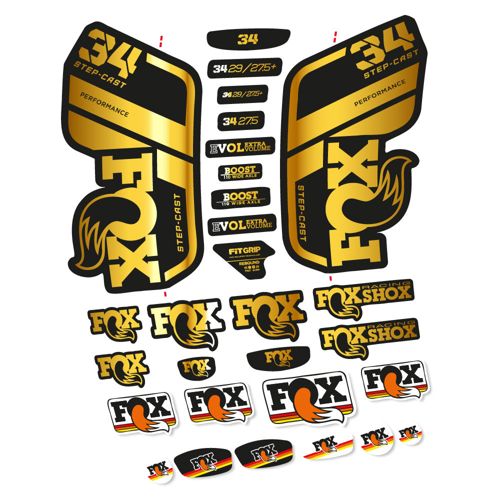 Stickers Fox 34 Performance SC 2021 compatibles Autocollants fourche VTT 29"