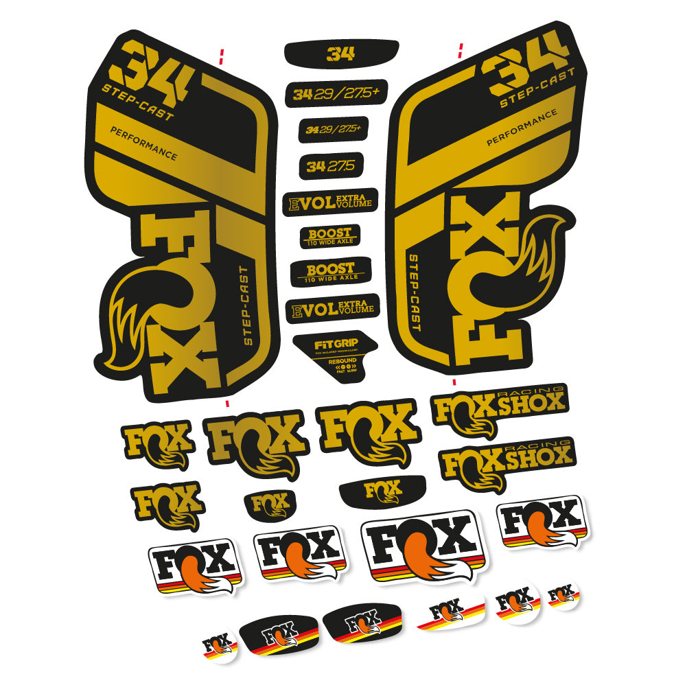 Stickers Fox 34 Performance SC 2021 compatibles - Autocollants fourche VTT