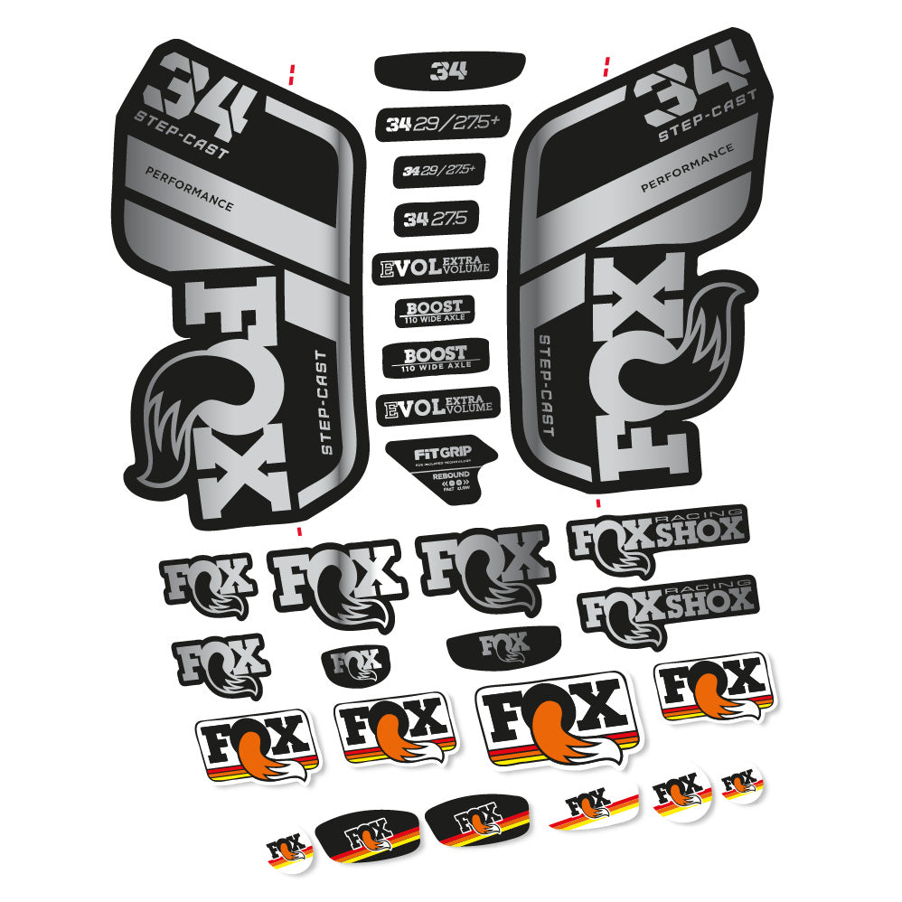 Stickers Fox 34 Performance SC 2021 compatibles Autocollants fourche VTT 29"