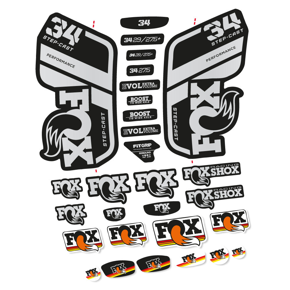 Stickers Fox 34 Performance SC 2021 compatibles Autocollants fourche VTT 29"