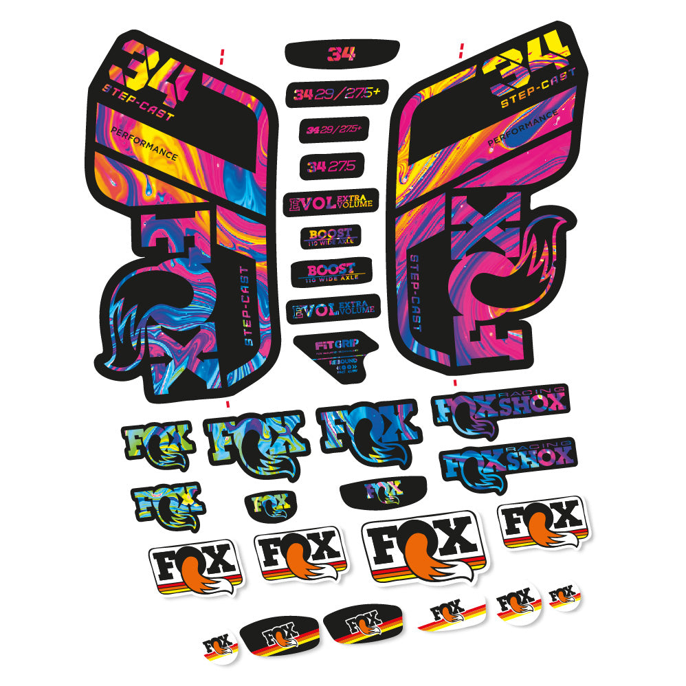 Stickers Fox 34 Performance SC 2021 compatibles Autocollants fourche VTT 29"