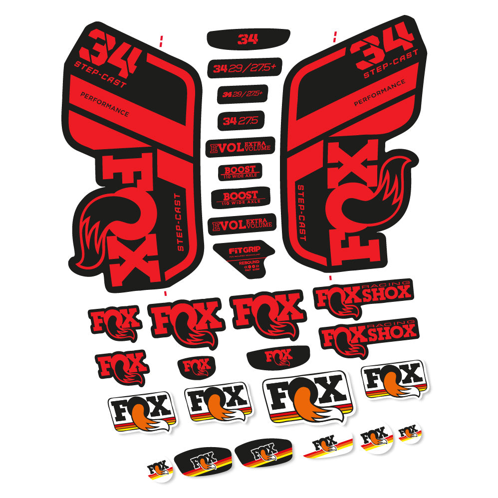 Stickers Fox 34 Performance SC 2021 compatibles Autocollants fourche VTT 29"