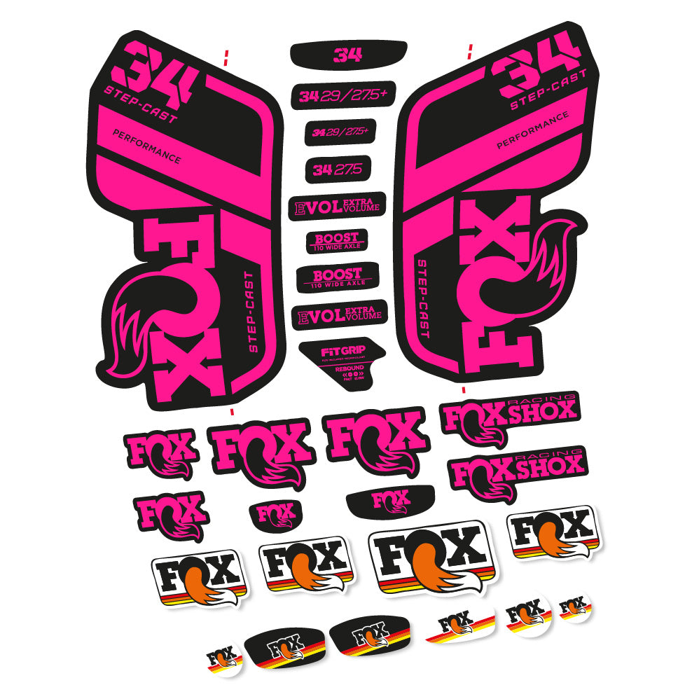 Stickers Fox 34 Performance SC 2021 compatibles - Autocollants fourche VTT