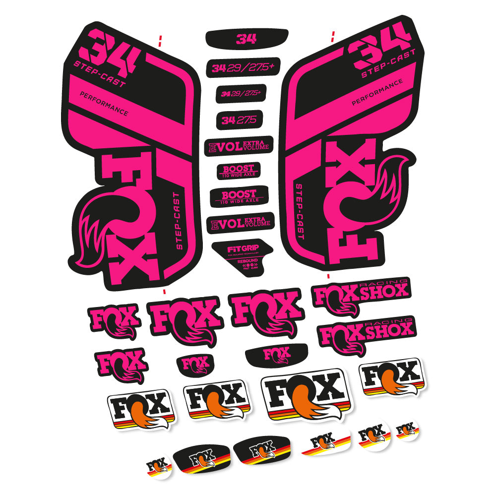 Stickers Fox 34 Performance SC 2021 compatibles Autocollants fourche VTT 29"