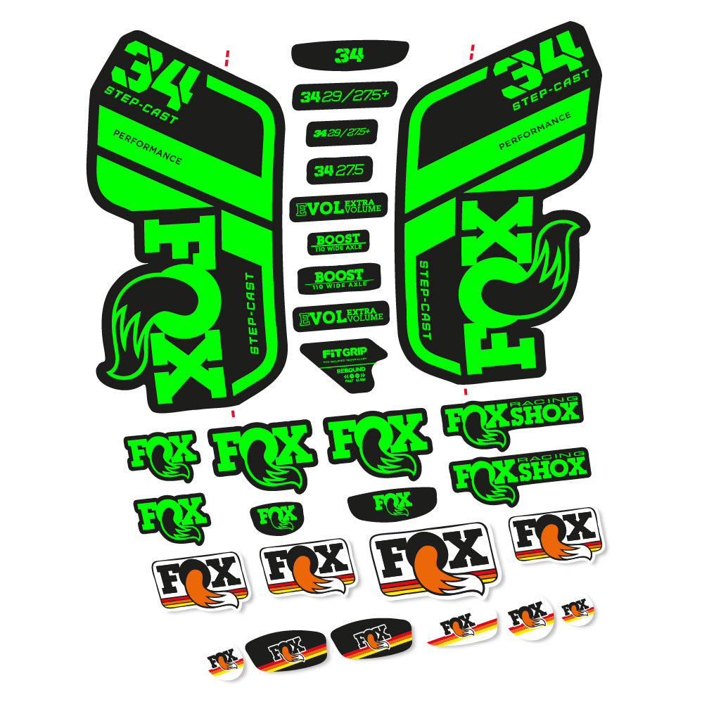 Stickers Fox 34 Performance SC 2021 compatibles - Autocollants fourche VTT
