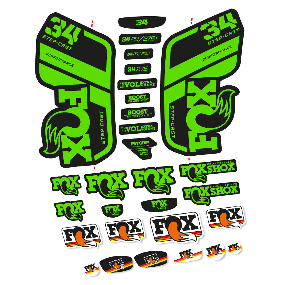 Stickers Fox 34 Performance SC 2021 compatibles Autocollants fourche VTT 29"
