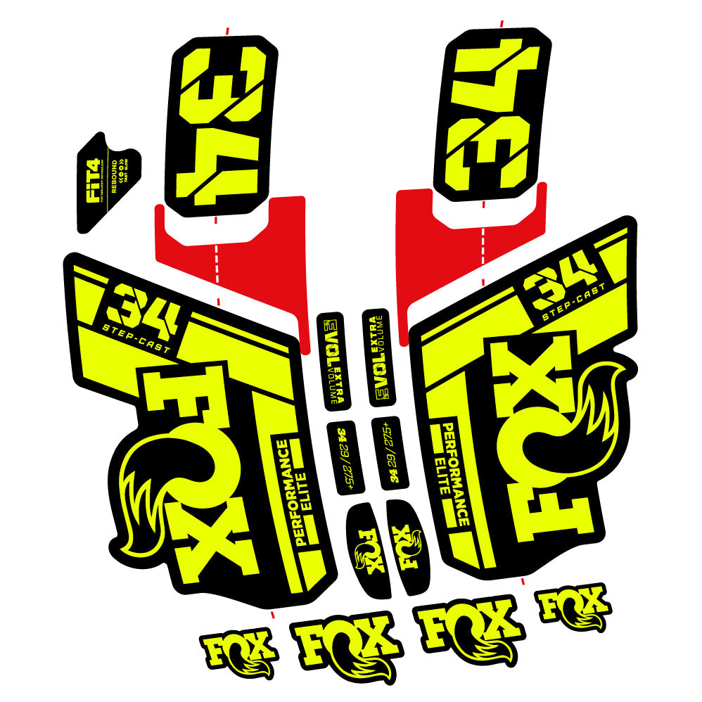 Stickers Fox 34 SC Elite 2021 compatibles Autocollants fourche VTT 29"