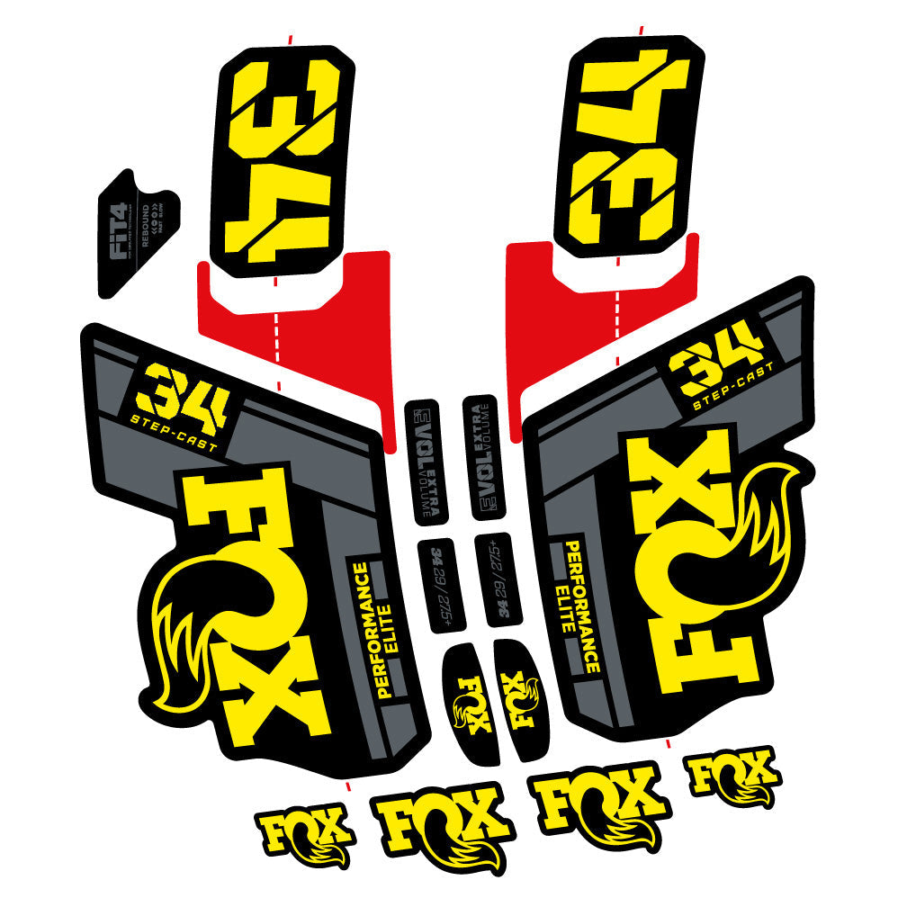 Stickers Fox 34 SC Elite 2021 compatibles Autocollants fourche VTT 29"
