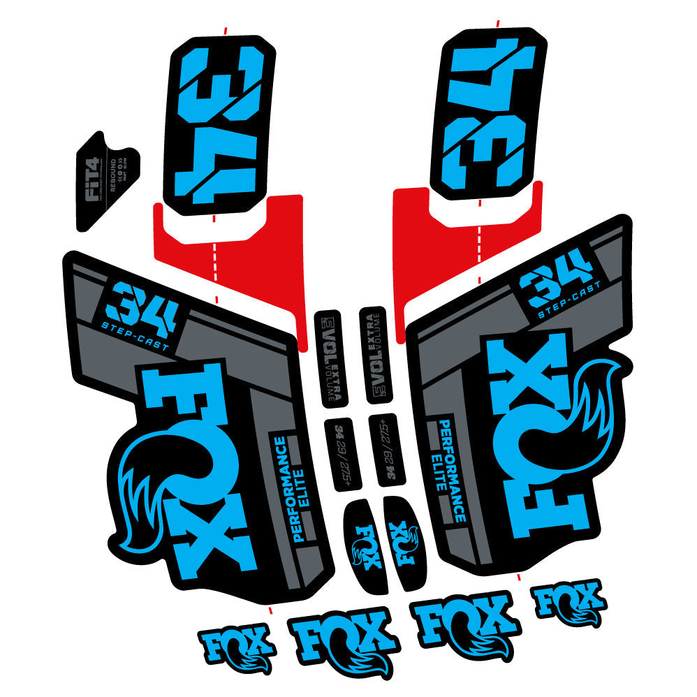 Stickers Fox 34 SC Elite 2021 compatibles Autocollants fourche VTT 29"