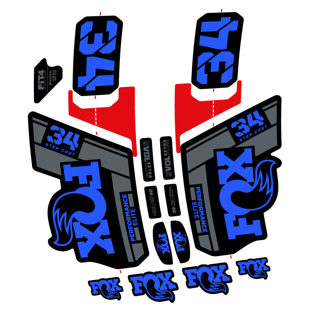 Stickers Fox 34 SC Elite 2021 compatibles Autocollants fourche VTT 29"