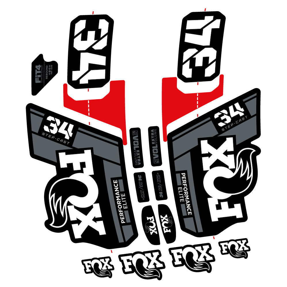 Stickers Fox 34 SC Elite 2021 compatibles Autocollants fourche VTT 29"