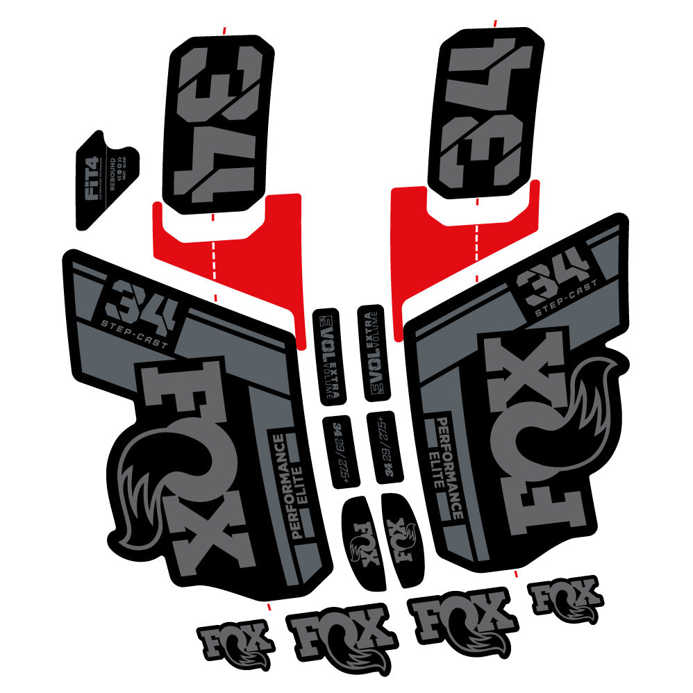 Stickers Fox 34 SC Elite 2021 compatibles Autocollants fourche VTT 29"