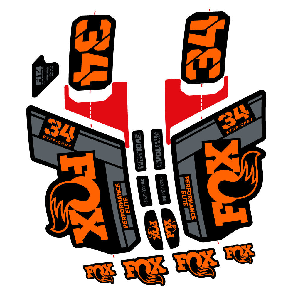 Stickers Fox 34 SC Elite 2021 compatibles Autocollants fourche VTT 29"