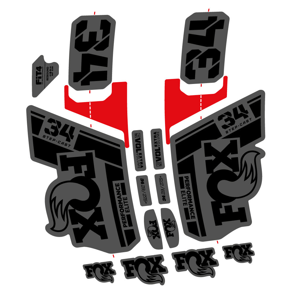 Stickers Fox 34 SC Elite 2021 compatibles Autocollants fourche VTT 29"