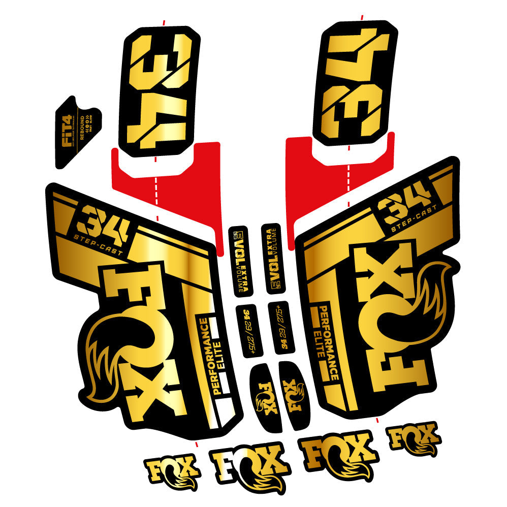 Stickers Fox 34 SC Elite 2021 compatibles Autocollants fourche VTT 29"