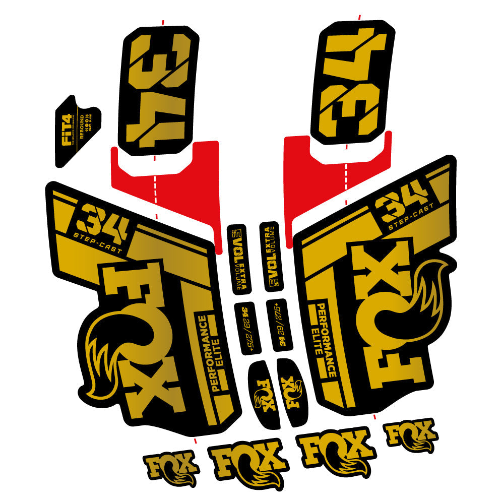 Stickers Fox 34 SC Elite 2021 compatibles Autocollants fourche VTT 29"